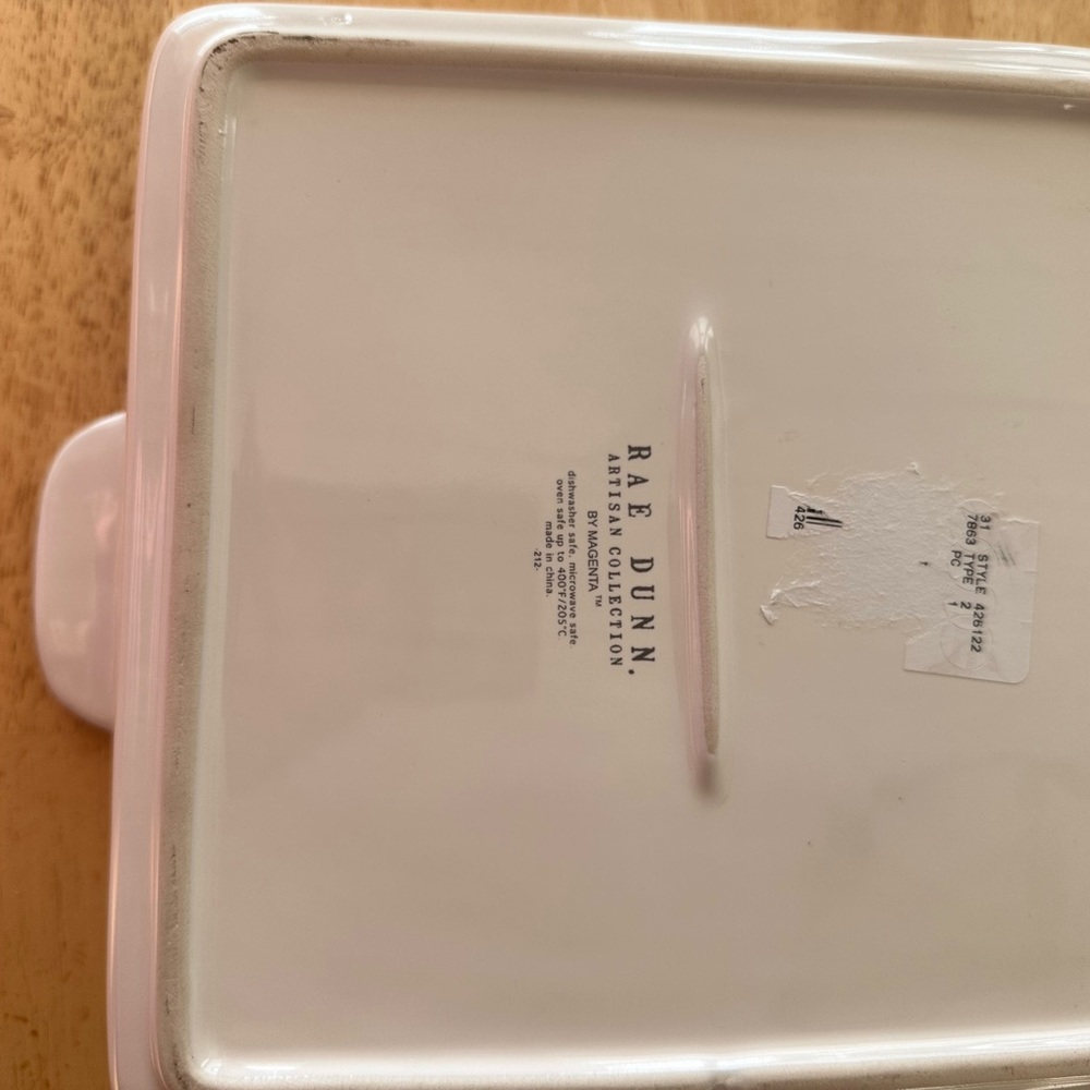 Artisan collection Rae Dunn “Homemade” casserole ceramic dish  NWT